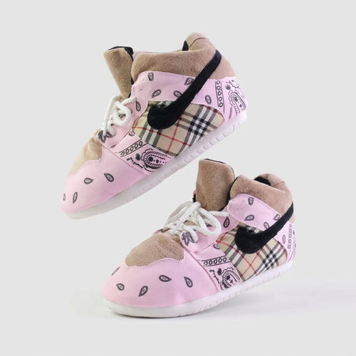AJ 1 SB Travis Paisley Pink Check Retro Trainer Sneaker Slippers