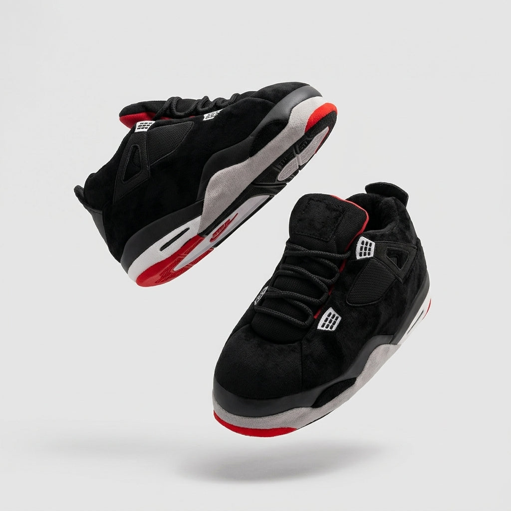 AJ 4 Black Retro Hi Top Trainer Sneaker Slippers