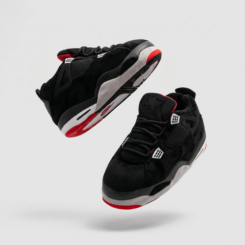 AJ 4 Black Retro Hi Top Trainer Sneaker Slippers