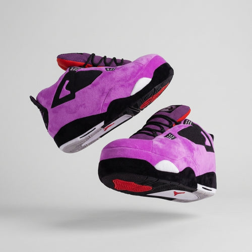 AJ 4 Purple Retro Hi Top Trainer Sneaker Slippers