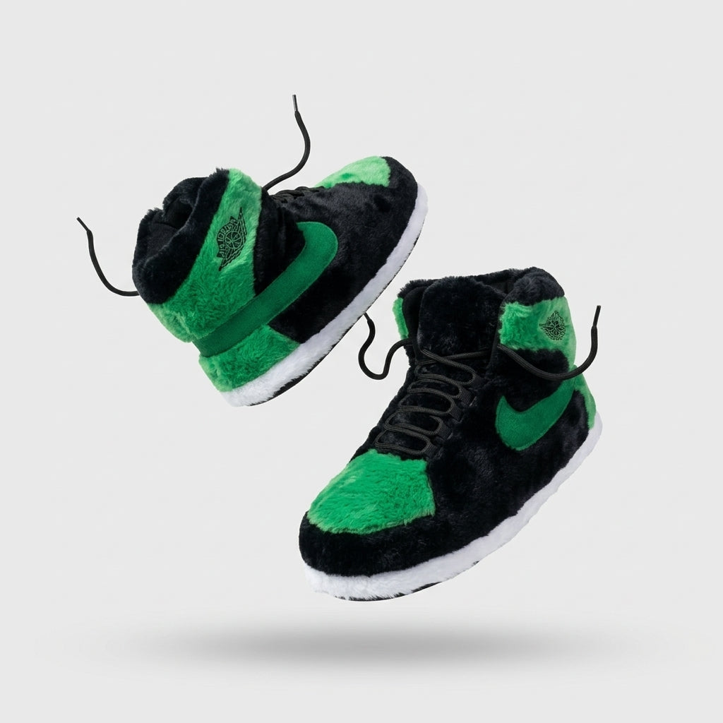 AJ 1 Green Black Retro Hi Top Trainer Sneaker Slippers