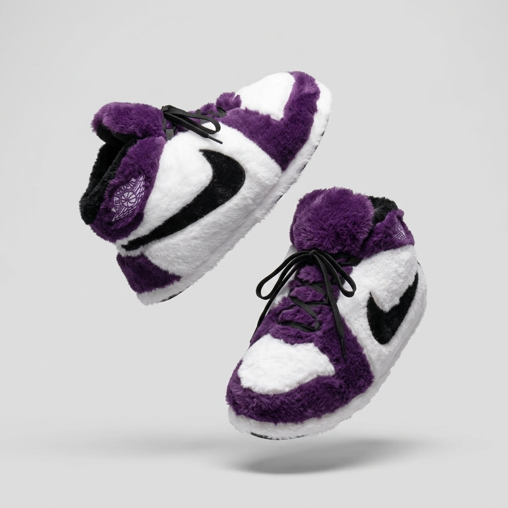 AJ 1 Purple Retro Hi Top Trainer Sneaker Slippers