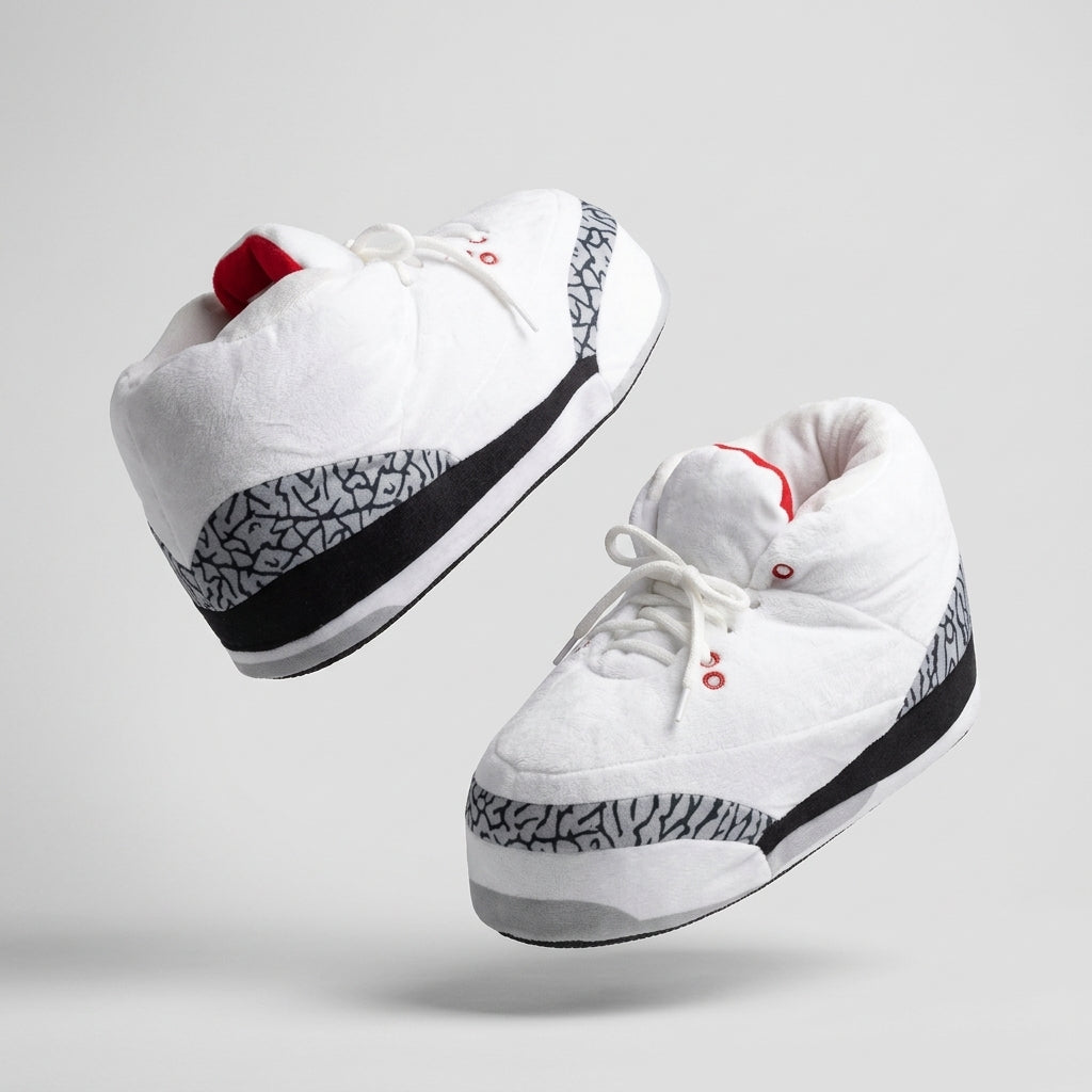 AJ 3 White Retro Hi Top Trainer Sneaker Slippers