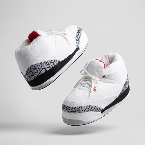 AJ 3 White Retro Hi Top Trainer Sneaker Slippers