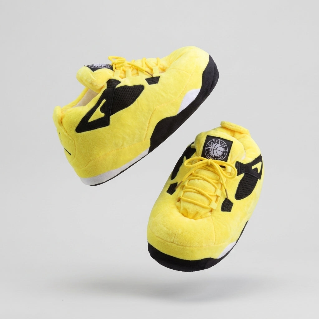 AJ 4 Yellow Retro Hi Top Trainer Sneaker Slippers