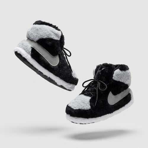 AJ 1 Grey Black Retro Hi Top Trainer Sneaker Slippers