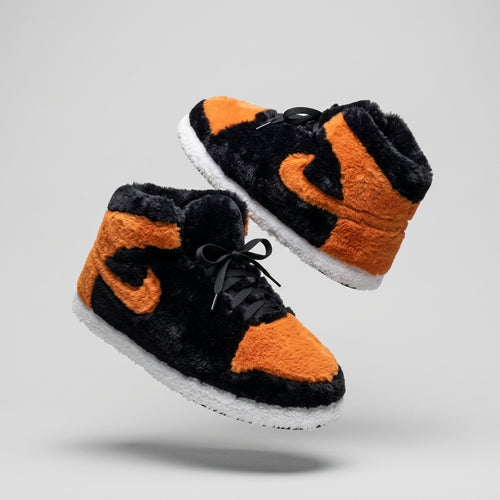 AJ 1 Orange Retro Hi Top Unisex Trainer Sneaker Slippers