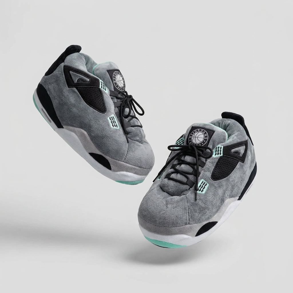 AJ 4 Grey Retro Sneaker Trainer Sneaker Slippers