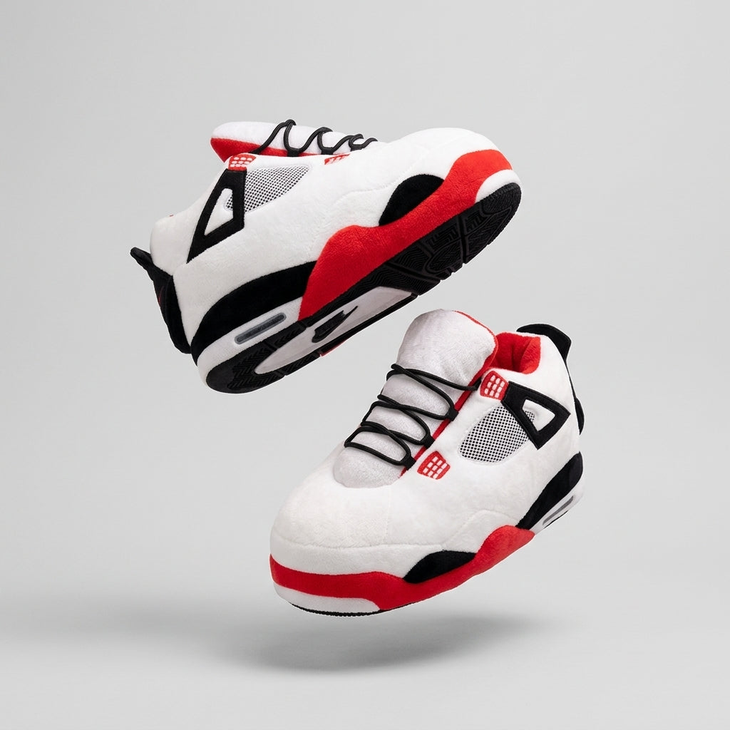 AJ 4 White Retro Hi Top Trainer Sneaker Slippers